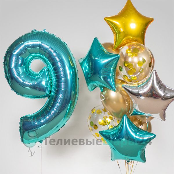 шары на 9 лет, шары тиффани