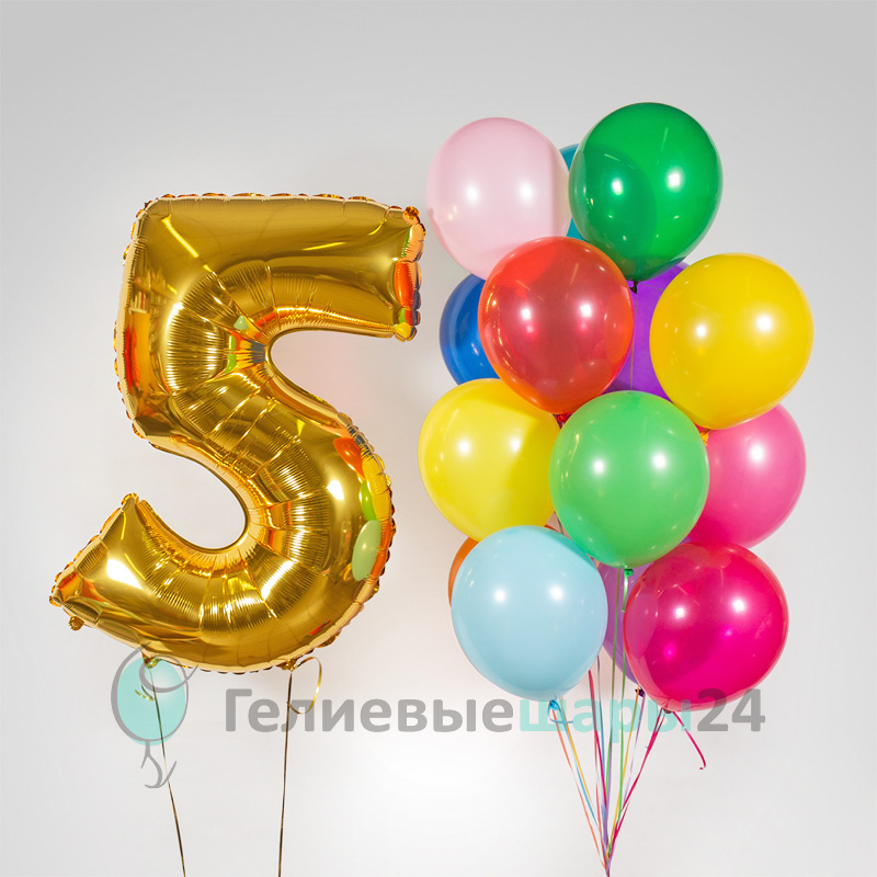 шары на 5 лет, яркие шары, шары на 5 лет девочке, шары на 5 лет мальчику