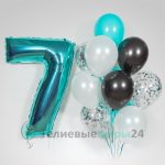 Набор шаров на 7 лет в цвете Тиффани